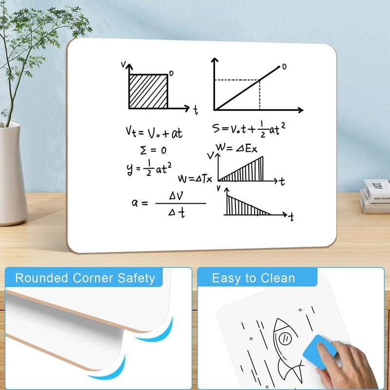 PANDRI Dry Erase LapBoards, 16 Pack Double Sided 12.5 x 9 Inch Whiteboards with 16 Erasers, Dry Erase Boards for Office Students Classroom Teacher Supplies - Image 3